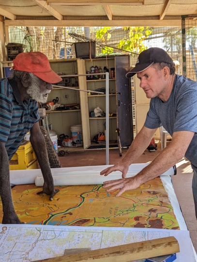 Simon Normand – Commissioned to paint map of Roper River