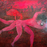 Red figure and dog in landscape 1960
