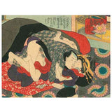 Attributed to UTAGAWA KUNISADA (1786 – 1864) A courtesan and her lover under a futon  c. 1840