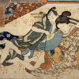 Attributed to UTAGAWA KUNISADA (TOYOKUNI III) (1786 – 1864)  A samurai keeping his lover cool with a fan c. 1840