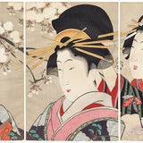 Kobayashi Kiyochika  From the series of 10, Flower Patterns (Hana Myo), depicting women from different historical periods, The Bunka Era (1804 – 1818) 1896