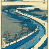 ANDO HIROSHIGE Towboats Along the Yotsugi-dori Canal (Yotsugi-dori yosui hikifune), from the 100 Views of Edo (Edo Meisho) 1857