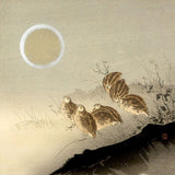 TSUKIOKA KOGYO (1869 – 1927) Quails and a silver moon  1902
