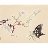 TSUCHIYA RAKUSAN (1896 – 1976) Thistle and swallowtail butterfly  1934-1935