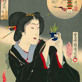 TOYOHARA KUNICHIKA (1835 – 1900) From the series, Scenes of the twenty four hours parodied (Mitate choya nijuyoyi no uchi). Bishamonten Fair at 7pm  1891