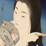 TORII KOTONDO (1900 – 1976): Beauty combing her hair c. 1930