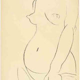 Nu de trois-quarts, une partie de la tête coupée 1913