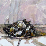 Still life with oyster shells, lemons and bottle caps I 2021