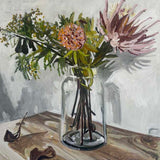 Glass vessel and dried flowers 2023