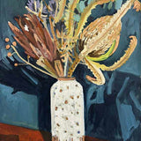 Dried flowers and ceramic  vase with rose gold 2025