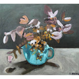 Blue teapot with dried gum 2026