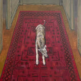 Pepper waiting on the red runner 2023