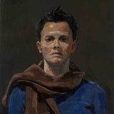 Self portrait in brown scarf 2025