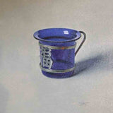 Blue glass cup with silver holder 2013