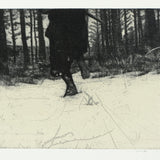 Snowscape with running man 2012