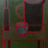 Jug, bottle, vessel, on deep green 2024