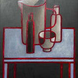 Jug, 2 bottles, vessel, blue on black 2024