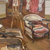 Damaged chair and self portrait 2025