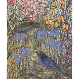 Bower birds with native irises and eggs and bacon pea 2008-23