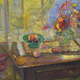 Still life with green bowl, pears and apples 2021